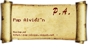 Pap Alvián névjegykártya